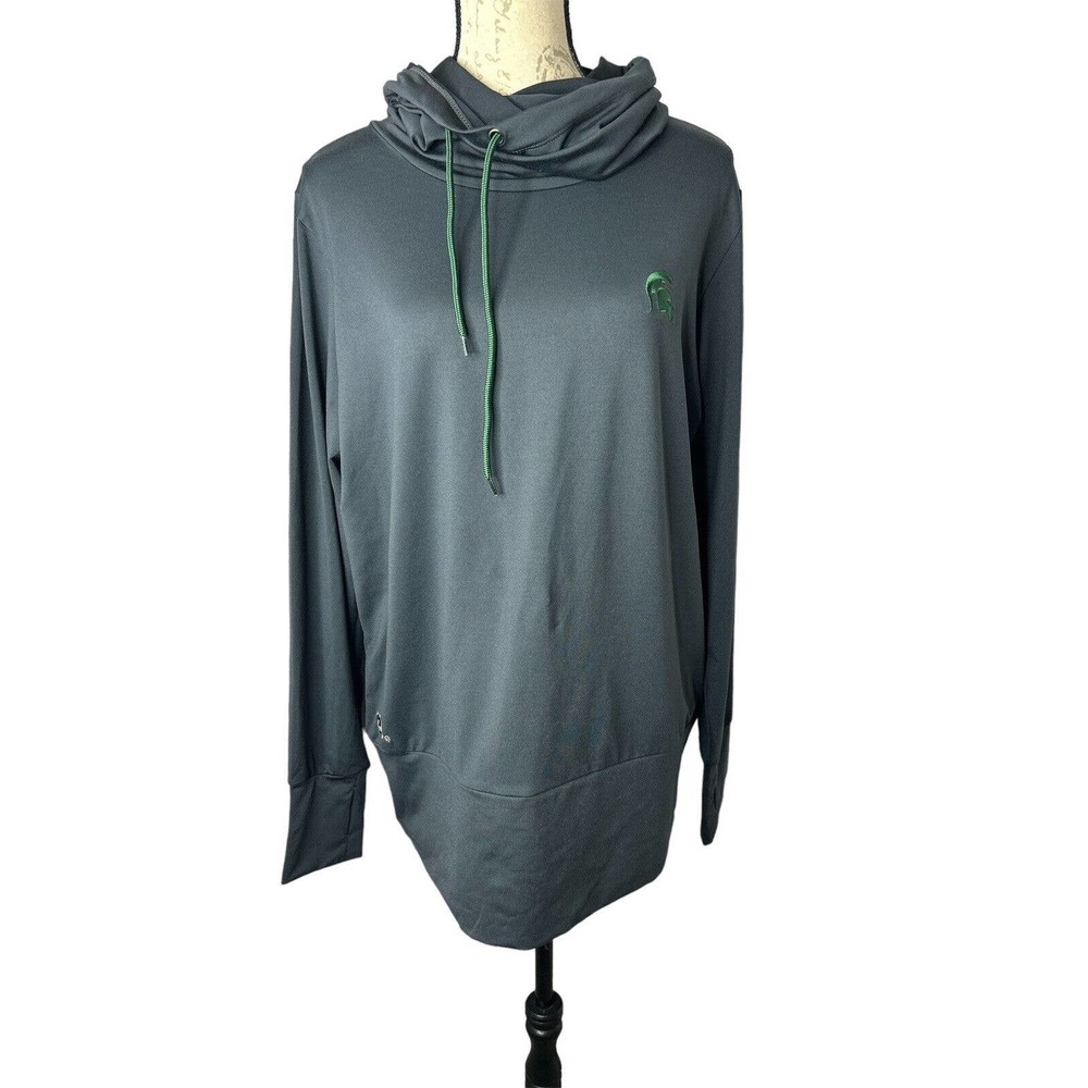 Michigan State Spartans Green Women’s Crable‎ Funnel Neck Gray XL Pullover NWT